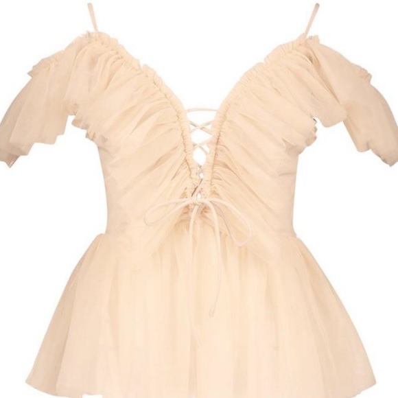 COPY - Boohoo Mesh Organza Ruffle Layered Peplum - Picture 2 of 3